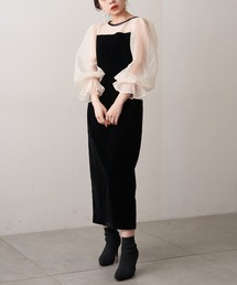 Chico | 【SALON by Chico限定】配色シースルータイトロングドレス(ドレス)