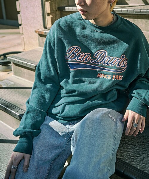 BEN DAVIS（ベンデイビス）の「BEN DAVIS/ベンデイビス STADIUM LOGO CREW SWEAT スタジアムロゴスウェット（スウェット・レディース・アッシュグレー/ダークグリーン/ネイビー/ブルー/グリーン・SMALL/MEDIUM/LARGE/X-LARGE）」の19枚目の写真