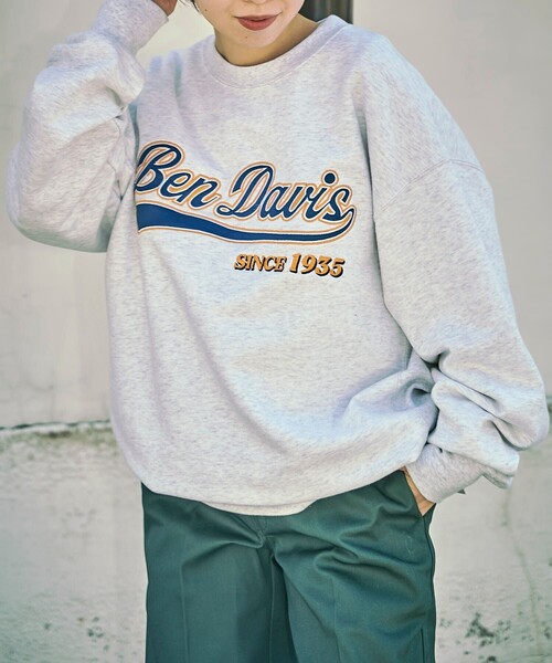 BEN DAVIS（ベンデイビス）の「BEN DAVIS/ベンデイビス STADIUM LOGO CREW SWEAT スタジアムロゴスウェット（スウェット・レディース・アッシュグレー/ダークグリーン/ネイビー/ブルー/グリーン・SMALL/MEDIUM/LARGE/X-LARGE）」の12枚目の写真