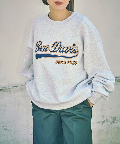 BEN DAVIS（ベンデイビス）の「BEN DAVIS/ベンデイビス STADIUM LOGO CREW SWEAT スタジアムロゴスウェット（スウェット・レディース・アッシュグレー/ダークグリーン/ネイビー/ブルー/グリーン・SMALL/MEDIUM/LARGE/X-LARGE）」の6枚目の写真