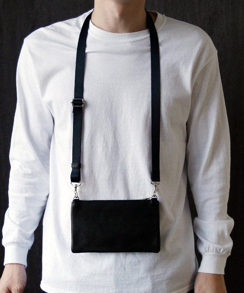 PATRICK STEPHAN（パトリックステファン）の「PATRICK STEPHAN パトリックステファン / Leather long wallet fold ’minimal' shine 2 ソフトシープスキンレザーロングウォレット ショルダーバッグ サコッシュ / 183ABG18（ショルダーバッグ・メンズ・ブラック×シルバー/ブラック×ブラック/グレー系その他/オリーブ/ライトブラウン・FREE）」の21枚目の写真