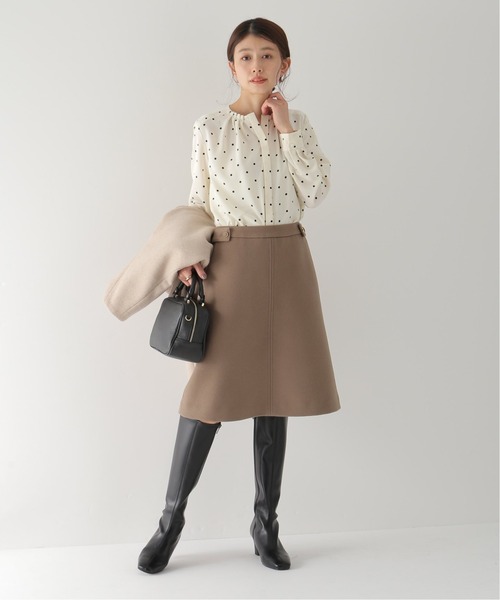 La TOTALITE（ラトータリテ）の「ウールフロントボタンスカート（スカート・レディース・ブラック/ウッド・38/36）」の5枚目の写真