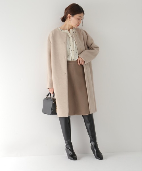 La TOTALITE（ラトータリテ）の「ウールフロントボタンスカート（スカート・レディース・ブラック/ウッド・38/36）」の7枚目の写真