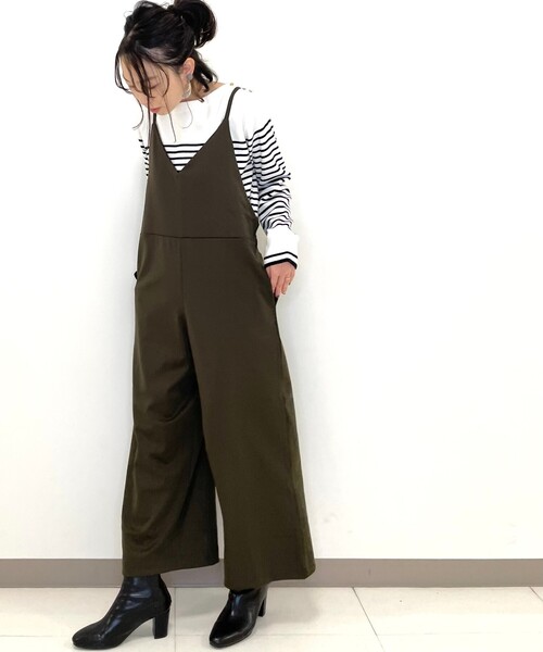 DRESKIP（ドレスキップ）の「◆キャミサロペット（サロペット/オーバーオール・レディース・ブラック/カーキ/キャメル・02/03）」の8枚目の写真