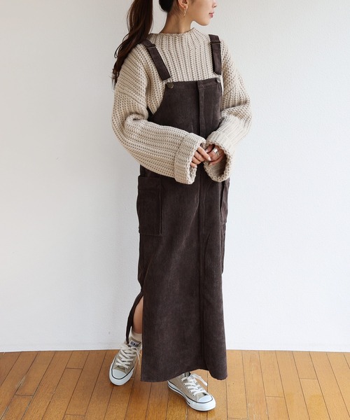 andme(アンドミー)の「ラーベン編みボトルネックニットトップス(ニット/セーター・レディース・ブラック/オフホワイト/ベージュ/レッド/ネイビー・M)」の11枚目の写真