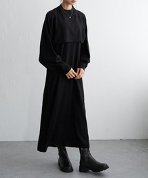 ニットレイヤードワンピ