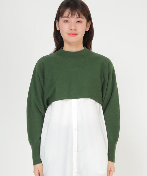 LBC（エルビーシー）の「ニットレイヤードワンピ（ワンピース・レディース・ブラック/ダークカーキ・M）」の13枚目の写真