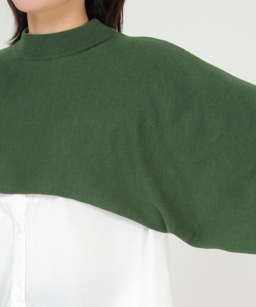 LBC（エルビーシー）の「ニットレイヤードワンピ（ワンピース・レディース・ブラック/ダークカーキ・M）」の14枚目の写真