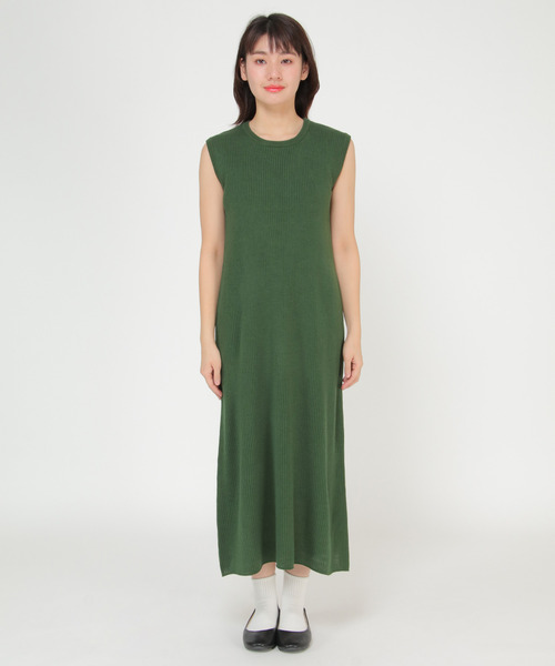 LBC（エルビーシー）の「ニットレイヤードワンピ（ワンピース・レディース・ブラック/ダークカーキ・M）」の12枚目の写真