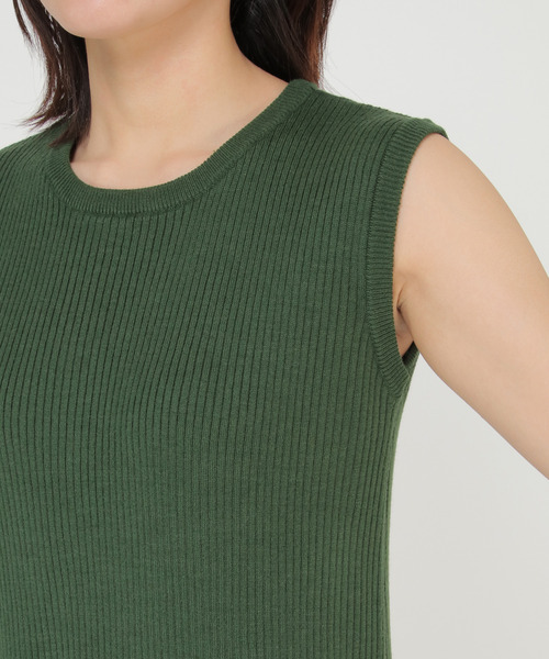 LBC（エルビーシー）の「ニットレイヤードワンピ（ワンピース・レディース・ブラック/ダークカーキ・M）」の16枚目の写真