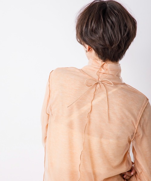 CIENA（シエナ）の「【2枚SET】シアーテレコ×チュールタートルSET（Tシャツ/カットソー・レディース・ブラック/オレンジ/グリーン/アイボリー・FREE）」の10枚目の写真