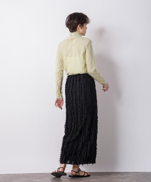 CIENA（シエナ）の「【2枚SET】シアーテレコ×チュールタートルSET（Tシャツ/カットソー・レディース・ブラック/オレンジ/グリーン/アイボリー・FREE）」の14枚目の写真