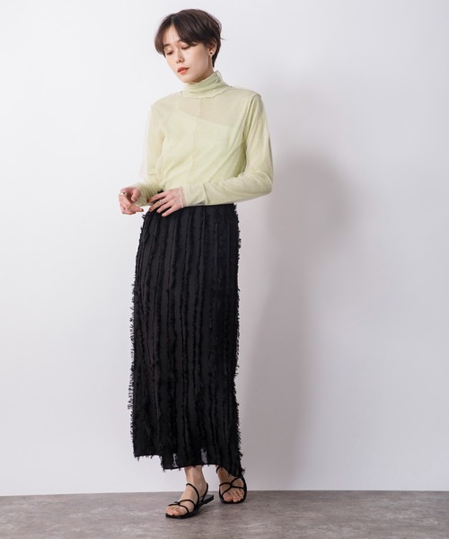 CIENA（シエナ）の「【2枚SET】シアーテレコ×チュールタートルSET（Tシャツ/カットソー・レディース・ブラック/オレンジ/グリーン/アイボリー・FREE）」の17枚目の写真