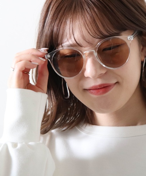 Cheek（チーク）の「クリアフレームサングラス（サングラス・レディース・ブラウン/クリア/グリーン・FREE）」の2枚目の写真