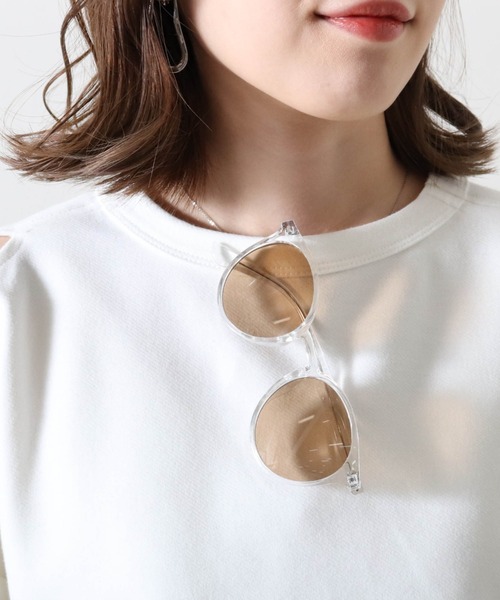 Cheek（チーク）の「クリアフレームサングラス（サングラス・レディース・ブラウン/クリア/グリーン・FREE）」の15枚目の写真