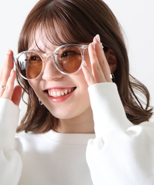 Cheek（チーク）の「クリアフレームサングラス（サングラス・レディース・ブラウン/クリア/グリーン・FREE）」の16枚目の写真