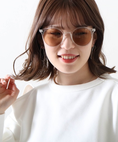 Cheek（チーク）の「クリアフレームサングラス（サングラス・レディース・ブラウン/クリア/グリーン・FREE）」の17枚目の写真