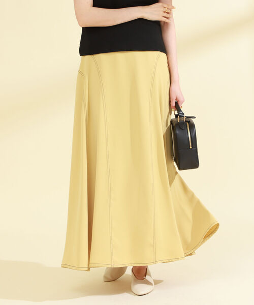 Ray BEAMS（レイビームス）の「Ray BEAMS / カラー ステッチ フレア スカート（スカート・レディース・イエロー/ブラック・1/0）」の7枚目の写真