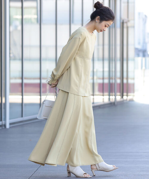 Ray BEAMS（レイビームス）の「Ray BEAMS / カラー ステッチ フレア スカート（スカート・レディース・イエロー/ブラック・1/0）」の16枚目の写真