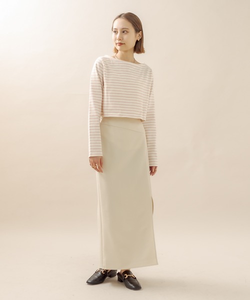 mline（エムライン）の「[mline] サイドスリットスカート（スカート・レディース・アイボリー/ブラック/ベージュ・1/2）」の5枚目の写真