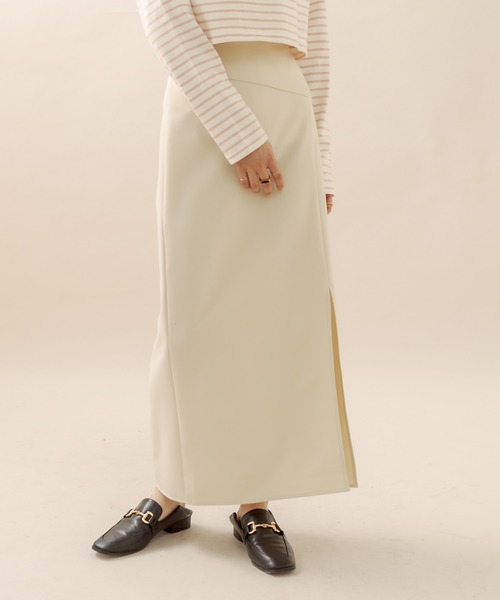 mline（エムライン）の「[mline] サイドスリットスカート（スカート・レディース・アイボリー/ブラック/ベージュ・1/2）」の9枚目の写真