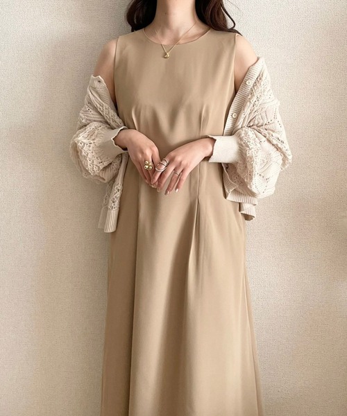 ECRIRE（エクリール）の「【TOMOコラボ】２WAYノースリーブワンピース（ワンピース・レディース・ベージュ/グレー/ライトグリーン/アイボリー・M/L）」の15枚目の写真