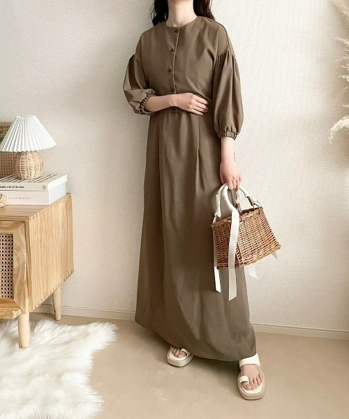 ECRIRE（エクリール）の「【TOMOコラボ】２WAYノースリーブワンピース（ワンピース・レディース・ベージュ/グレー/ライトグリーン/アイボリー・M/L）」の9枚目の写真