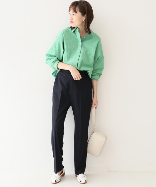 SLOBE IENA（スローブイエナ）の「センタープレスストレートパンツ◆（スラックス・レディース・ベージュ/ネイビー/ブルー・36/38）」の14枚目の写真