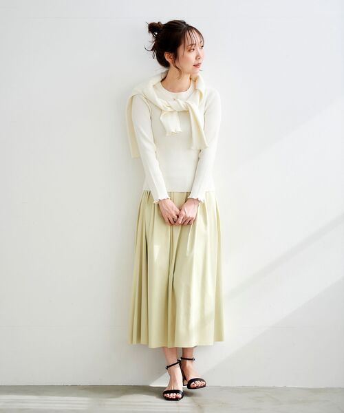 le.coeur blanc（ルクールブラン）の「リバーシブルタフタギャザースカート（スカート・レディース・イエロー/ライトグリーン/ダークグレー・38/36）」の19枚目の写真