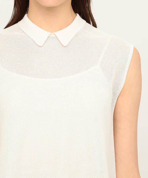 TOMORROWLAND （トゥモローランド）の「パールメッシュコンビ ミニカラープルオーバー（ニット/セーター・レディース・ホワイト/ネイビー・S）」の8枚目の写真