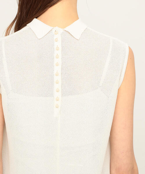 TOMORROWLAND （トゥモローランド）の「パールメッシュコンビ ミニカラープルオーバー（ニット/セーター・レディース・ホワイト/ネイビー・S）」の9枚目の写真