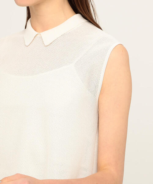 TOMORROWLAND （トゥモローランド）の「パールメッシュコンビ ミニカラープルオーバー（ニット/セーター・レディース・ホワイト/ネイビー・S）」の10枚目の写真
