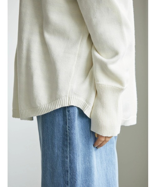 AMERICAN HOLIC（アメリカンホリック）の「ヘンリーネックニットプルオーバー（ニット/セーター・レディース・ネイビー/サックスブルー/アイボリー/イエロー・M/L）」の14枚目の写真