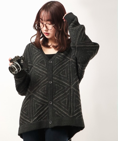 Revo.(レボ)の「ジャガード編み ネイティブ柄 カーディガン(カーディガン/ボレロ・メンズ・ブラック系その他/ブラック/ベージュ/ベージュ系その他・1/2)」の8枚目の写真