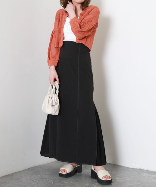 archives（アルシーヴ）の「メッシュ編ボリュームスリーブカーディガン（カーディガン/ボレロ・レディース・オフホワイト/イエロー/オレンジ/ブラック/ブルー・MEDIUM）」の13枚目の写真