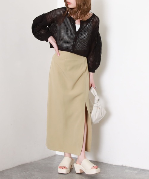 archives（アルシーヴ）の「メッシュ編ボリュームスリーブカーディガン（カーディガン/ボレロ・レディース・オフホワイト/イエロー/オレンジ/ブラック/ブルー・MEDIUM）」の19枚目の写真