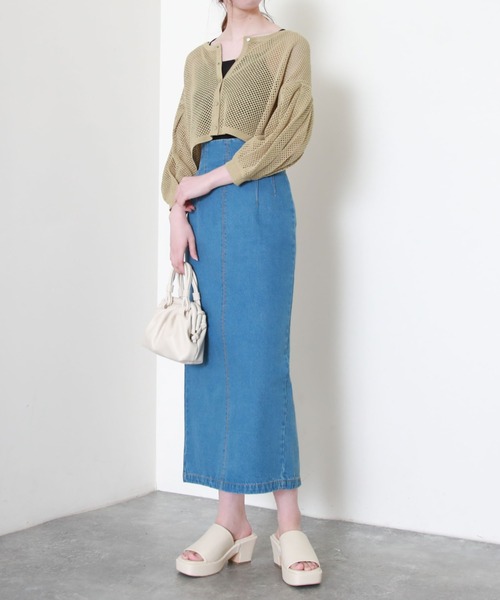 archives（アルシーヴ）の「メッシュ編ボリュームスリーブカーディガン（カーディガン/ボレロ・レディース・オフホワイト/イエロー/オレンジ/ブラック/ブルー・MEDIUM）」の16枚目の写真