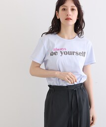 INDIVI | 【コットン100%】メッセージロゴTシャツ(Tシャツ/カットソー)