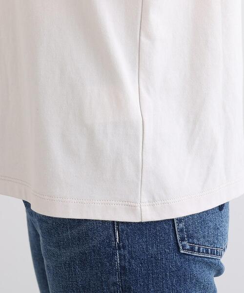 INDIVI（インディヴィ）の「◆【コットン100%】メッセージロゴTシャツ（Tシャツ/カットソー・レディース・ホワイト/チャコールグレー/ライトブルー/ライトベージュ・38/34/05/15 /13/19）」の11枚目の写真