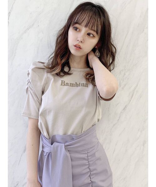 dazzlin（ダズリン）の「BambinaガーリーTシャツ（Tシャツ/カットソー・レディース・ベージュ/グリーン/オフホワイト・FREE）」の2枚目の写真