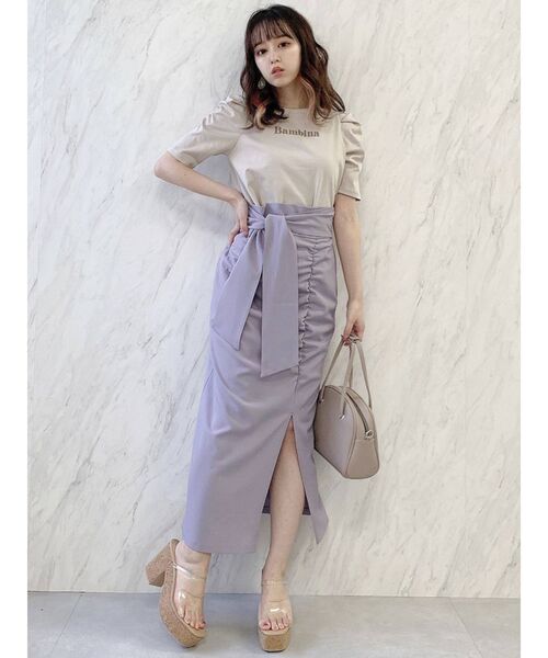 dazzlin（ダズリン）の「BambinaガーリーTシャツ（Tシャツ/カットソー・レディース・ベージュ/グリーン/オフホワイト・FREE）」の7枚目の写真