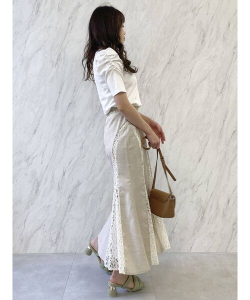 dazzlin（ダズリン）の「BambinaガーリーTシャツ（Tシャツ/カットソー・レディース・ベージュ/グリーン/オフホワイト・FREE）」の13枚目の写真