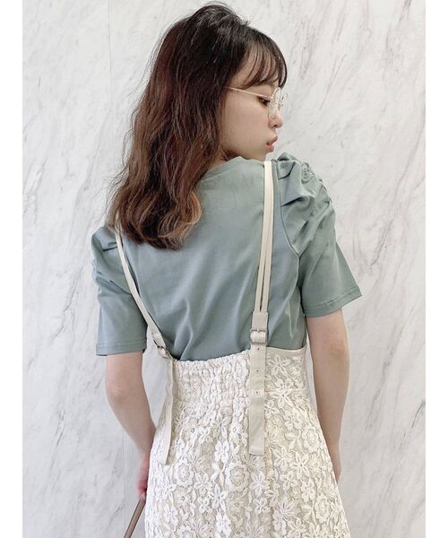 dazzlin（ダズリン）の「BambinaガーリーTシャツ（Tシャツ/カットソー・レディース・ベージュ/グリーン/オフホワイト・FREE）」の15枚目の写真