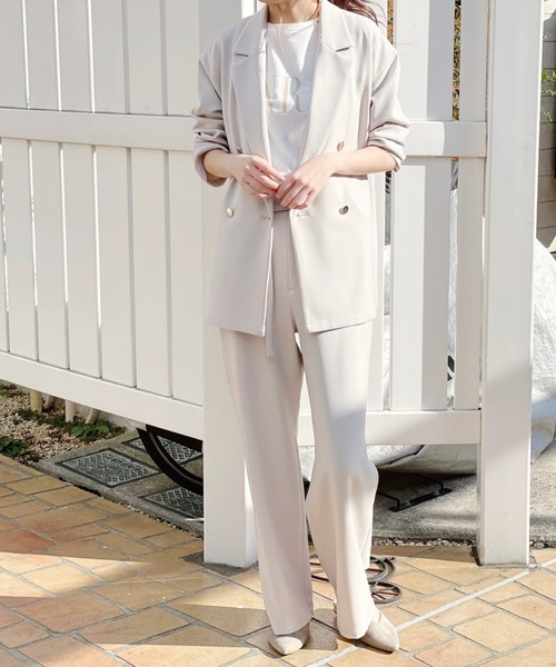 Banner Barrett(バナーバレット)の「【セットアップ対応】ダブルジャケット(テーラードジャケット・レディース・パープル/アイボリー・38)」の6枚目の写真