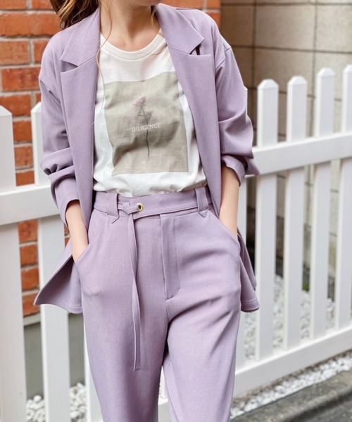 Banner Barrett(バナーバレット)の「【セットアップ対応】ダブルジャケット(テーラードジャケット・レディース・パープル/アイボリー・38)」の3枚目の写真