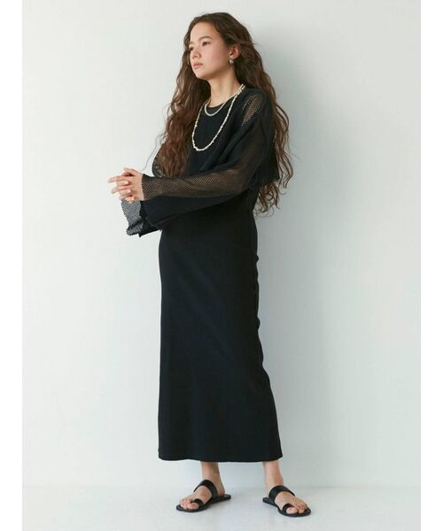 Ungrid（アングリッド）の「ショートデザインメッシュロングスリーブTee（Tシャツ/カットソー・レディース・ブラック/ベージュ・FREE）」の14枚目の写真