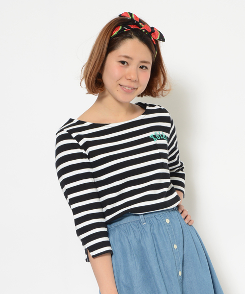 X-girl（エックスガール）の「【ViVi9月号掲載】FRUITS HAIR BAND（ヘアバンド・レディース・ブラック/ネイビー・ONE SIZE）」の5枚目の写真