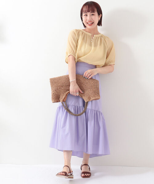 NOLLEY’S Sophi（ノーリーズソフィ）の「◇【WEB限定】カラミワッシャー2WAYパール釦ブラウス（シャツ/ブラウス・レディース・ライトブルー/ブラック/イエロー/ブルー/ラベンダー・38）」の15枚目の写真