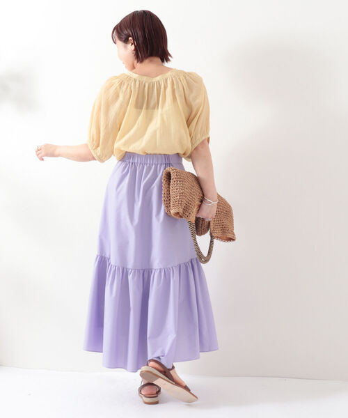 NOLLEY’S Sophi（ノーリーズソフィ）の「◇【WEB限定】カラミワッシャー2WAYパール釦ブラウス（シャツ/ブラウス・レディース・ライトブルー/ブラック/イエロー/ブルー/ラベンダー・38）」の14枚目の写真