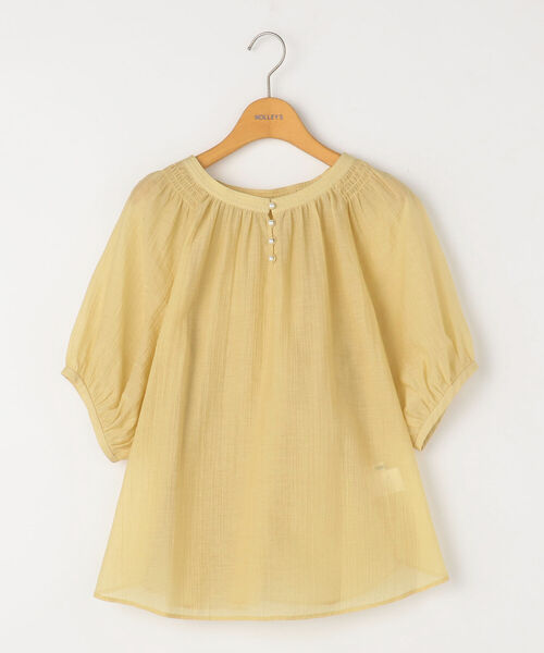 NOLLEY’S Sophi（ノーリーズソフィ）の「◇【WEB限定】カラミワッシャー2WAYパール釦ブラウス（シャツ/ブラウス・レディース・ライトブルー/ブラック/イエロー/ブルー/ラベンダー・38）」の6枚目の写真
